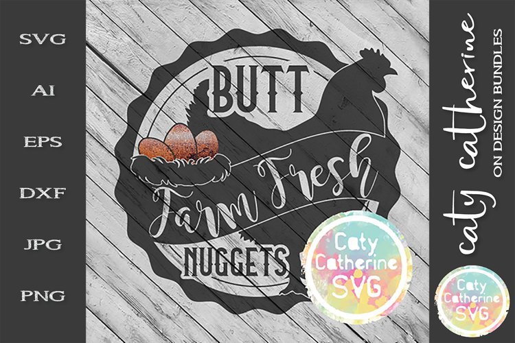 Farm Fresh Butt Nuggets SVG Egg Sign Cut File example image 1