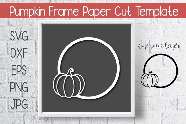 Pumpkin Frame Paper Cut Template Design SVG