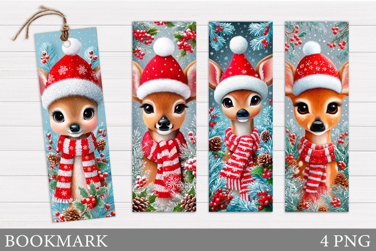 Christmas Deer Bookmark. Christmas Bookmark Sublimation