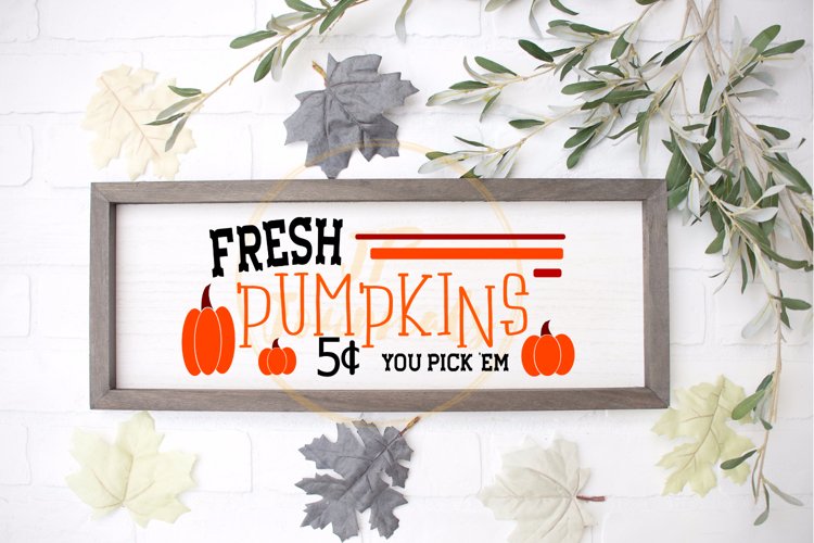 Fresh Fall Pumpkins SVG, Fall Pumpkin Sign, Pumpkins 5 Cents