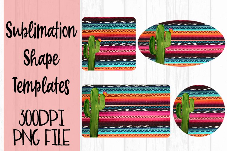 Western Serape Cactus Sublimation Templates