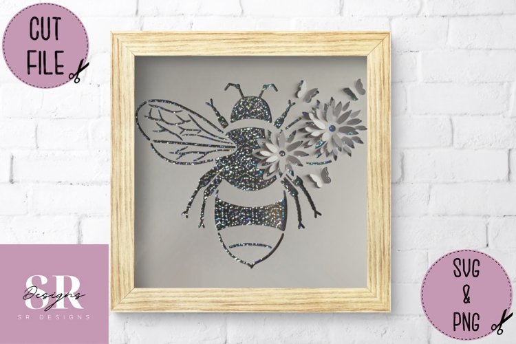 3D Floral Bee| Paper cutting | Bee SVG