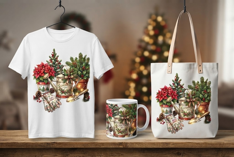 Whimsical Christmas Gardening Holiday Design