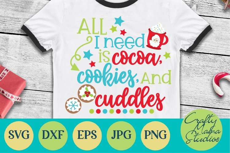 Christmas Svg, Cocoa Cookies Cuddles Svg, Christmas Cookies example image 1