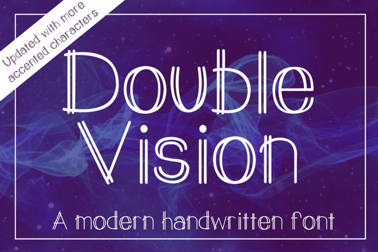 Double Vision- A modern handwritten print font example image 1