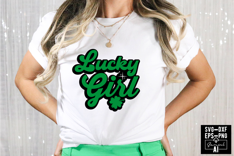 Lucky Girl Svg Cut Files Creative Art