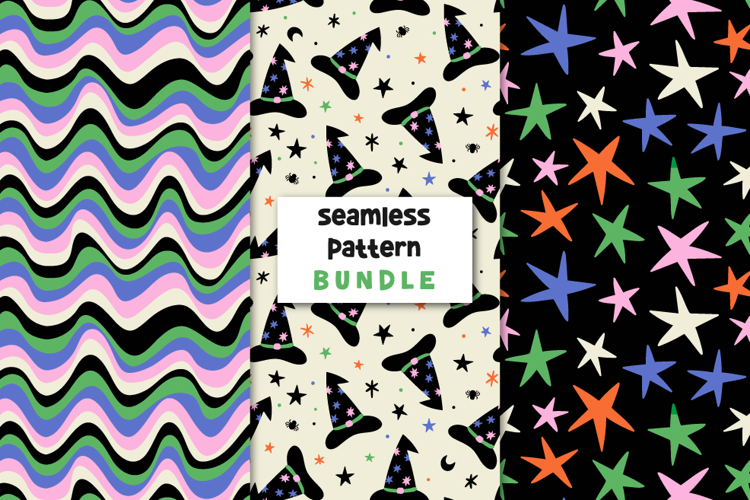 Halloween Pattern Witch Hat Background Groovy Seamless