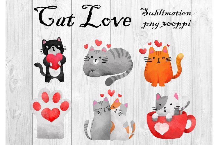 Cat Love Sublimation PNG example image 1