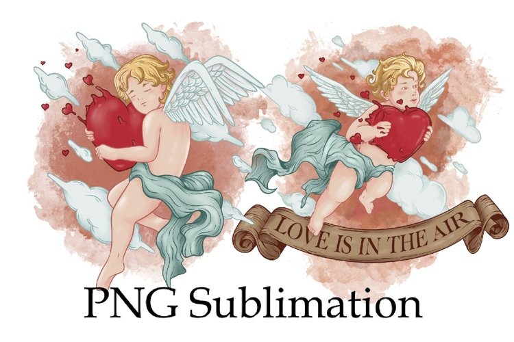 Valentine, Cupid love is in the air, Png Sublimation example image 1