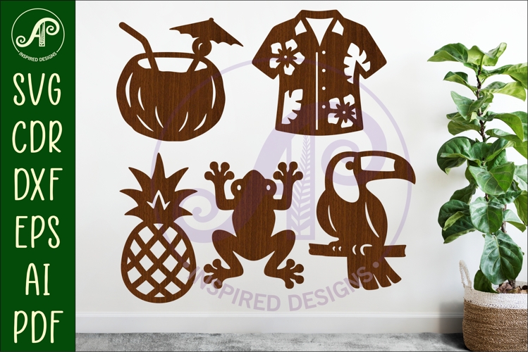 Tropical Silhouette Shapes, Summer Cut outs 3