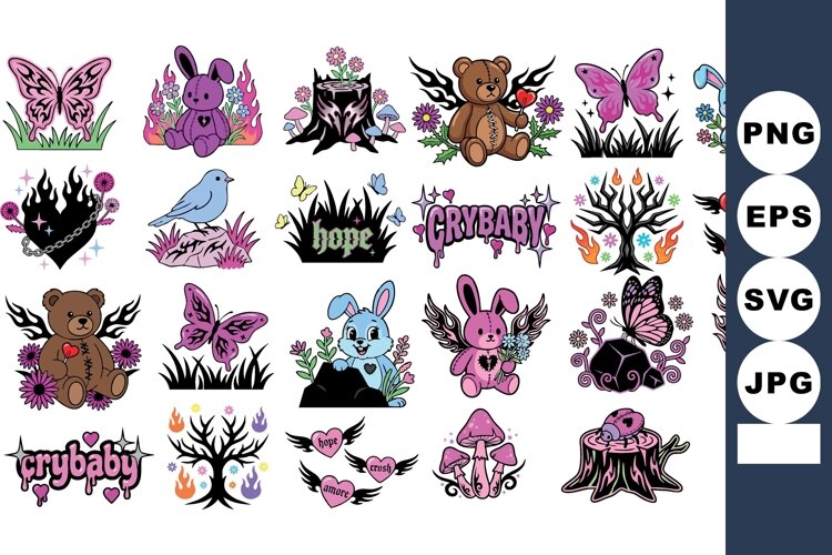 Whimsical Cartoon Animals Nature Elements Collection example image 1