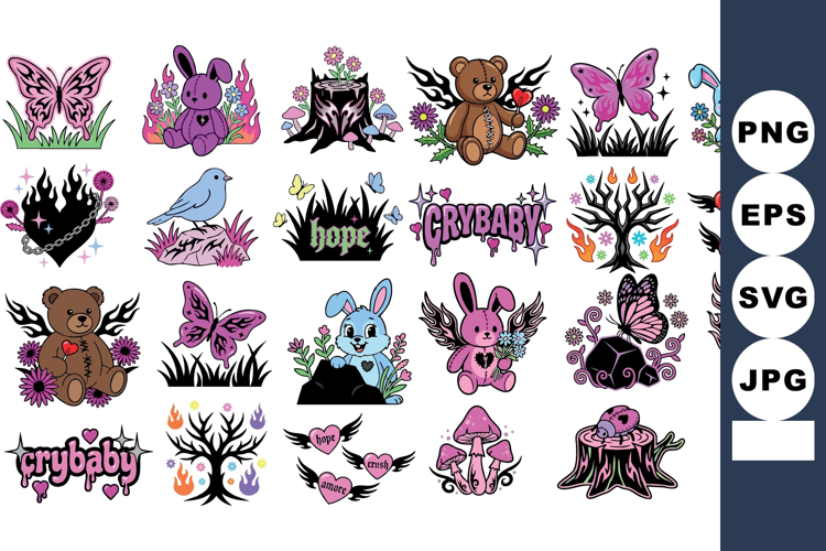 Whimsical Cartoon Animals Nature Elements Collection