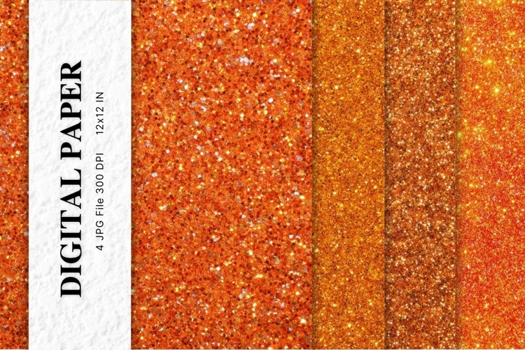 Orange glitter Background Wallpaper Sparkles Digital Paper_1