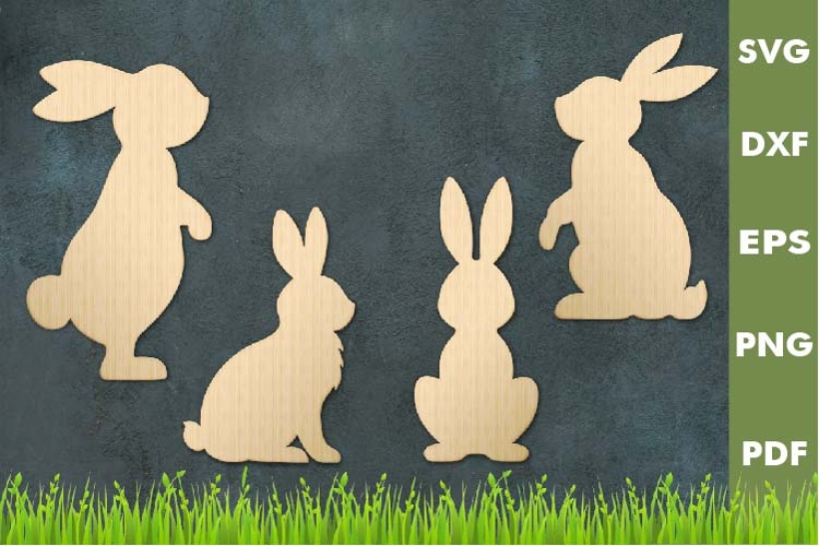 Bunny Silhouette SVG|Easter Laser cut, Cricut, Silhouette