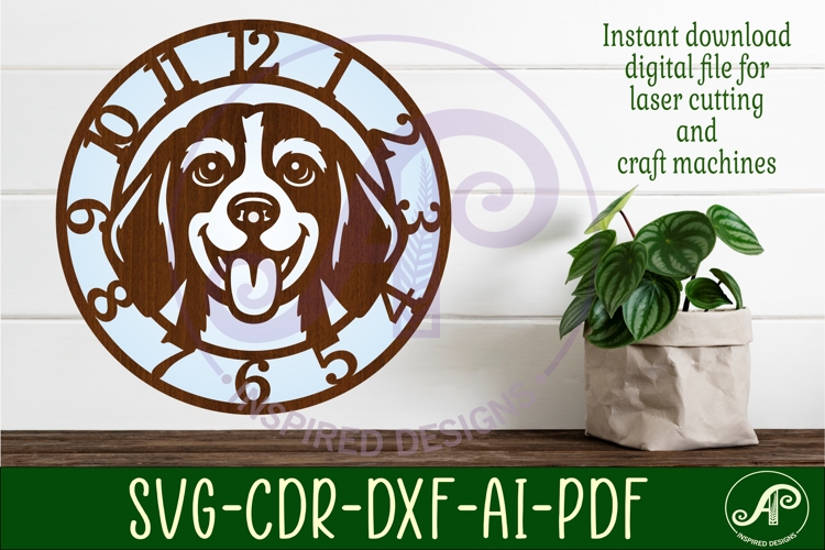 Beagle Dog Clock SVG, Beagle Wall Clock Laser Cut