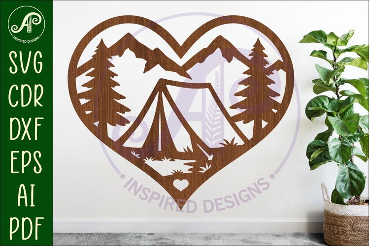 Camping tent heart wall sign, camper home decor