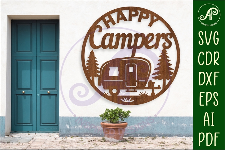 Happy Campers Caravan wall sign, camper home decor