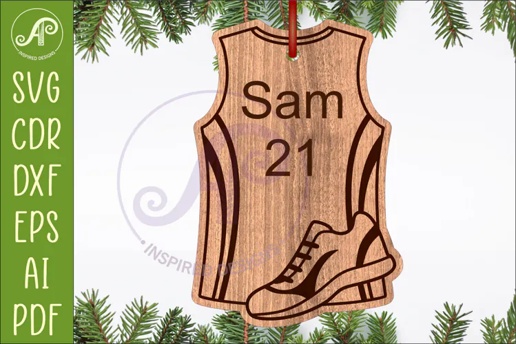 Track and Field Shirt Christmas Ornament SVG laser cut