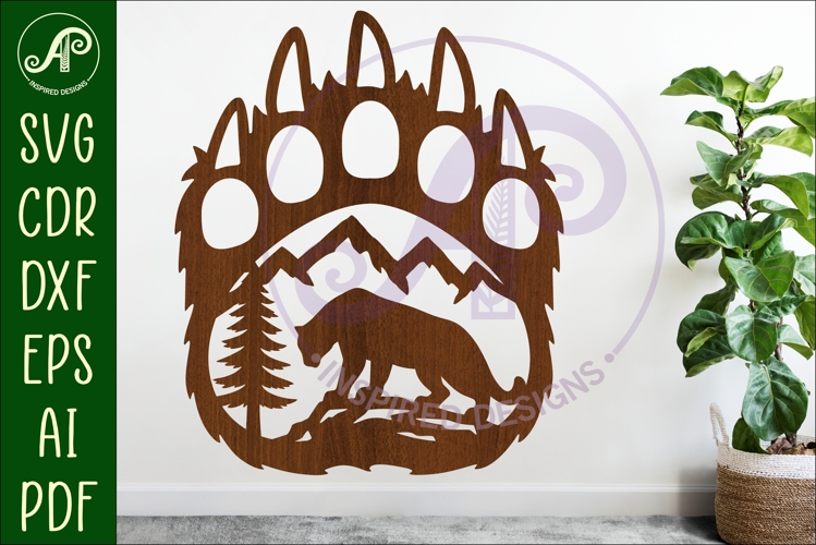 Bear paw print with Cougar wall sign