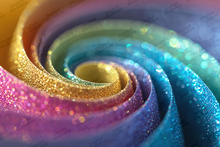 Rainbow Spiral Glitter Shimmer Colorful Background