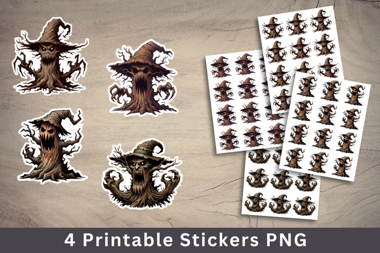 halloween printable sticker - spooky tree
