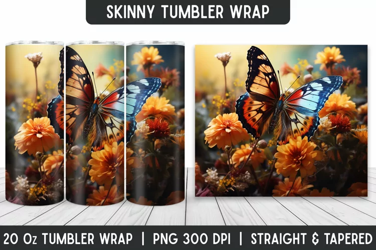 Butterfly Tumbler Wrap | Sublimation Tumbler | Tumblers