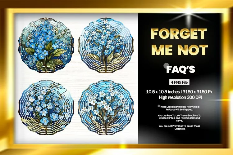 Forget Me Not Wind Spinner Sublimation - 04 Variations