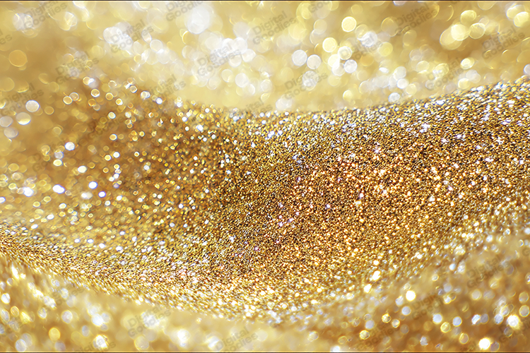 Shimmering Gold Glitter Bokeh Background Sparkling Texture