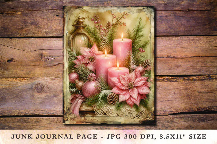 Christmas Junk Journal Pages Candle