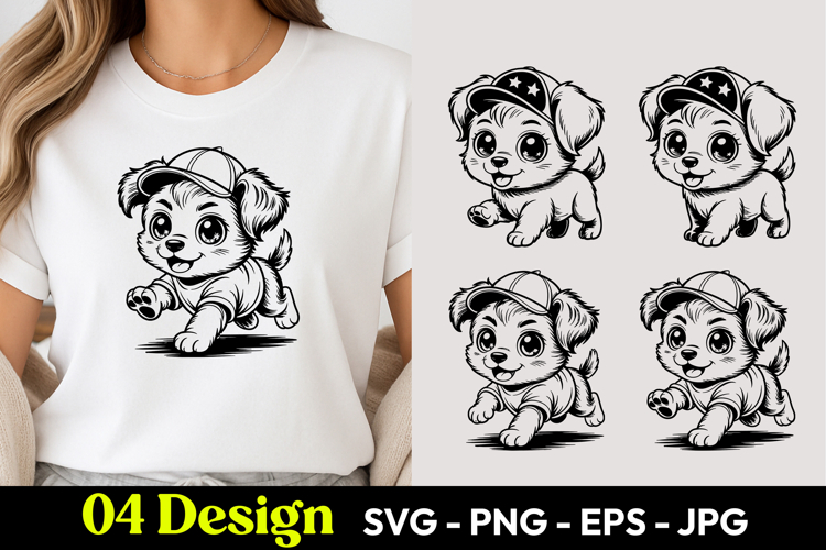 Little Girl Puppy SVG PNG