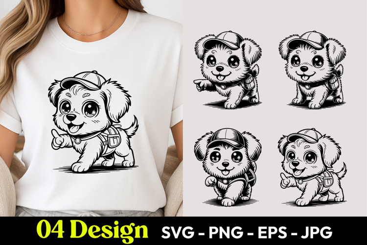 Happy Little Puppy SVG PNG