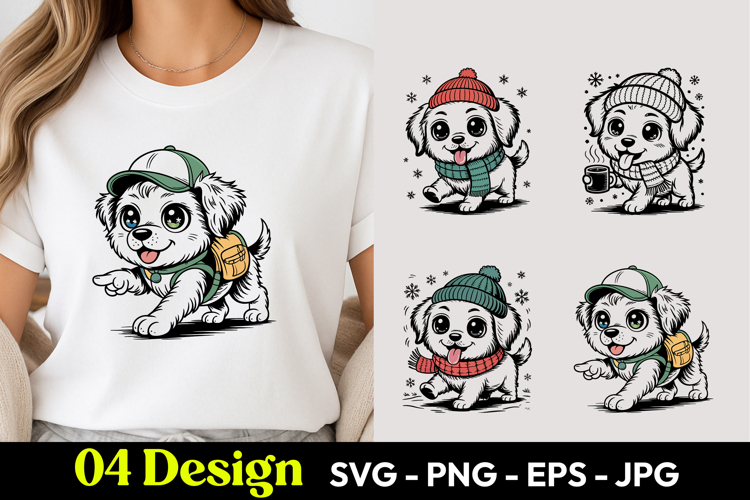 Christmas Puppy SVG PNG