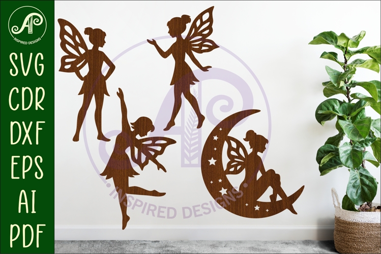 Fairies silhouettes laser cut outs 2