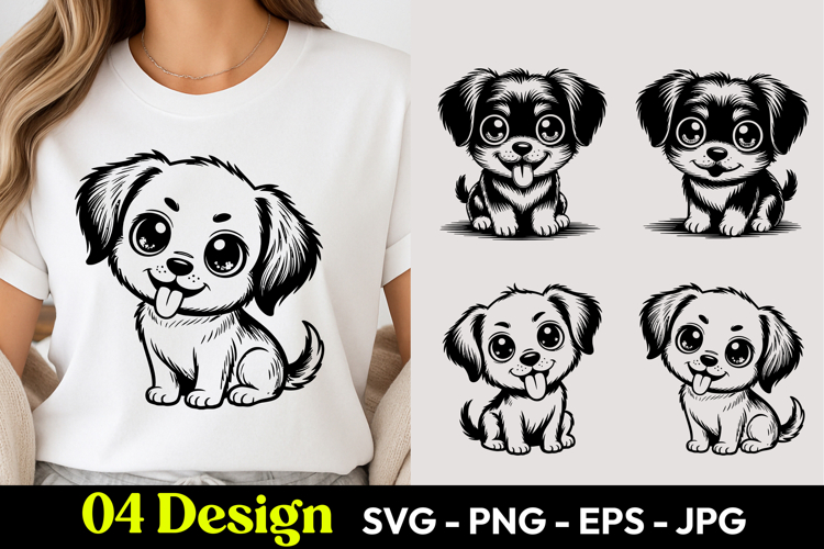 Smiling Puppy Dog SVG PNG
