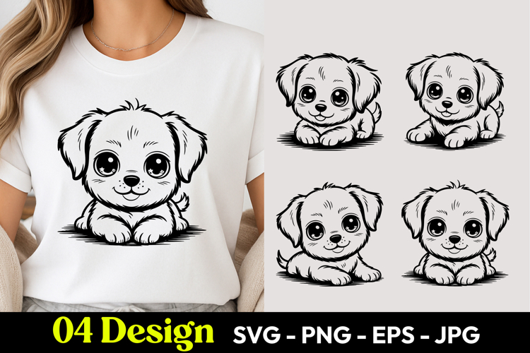Cute Puppy Face SVG PNG