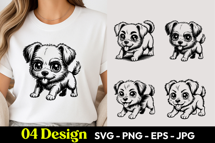 Playful Puppy Dog SVG PNG