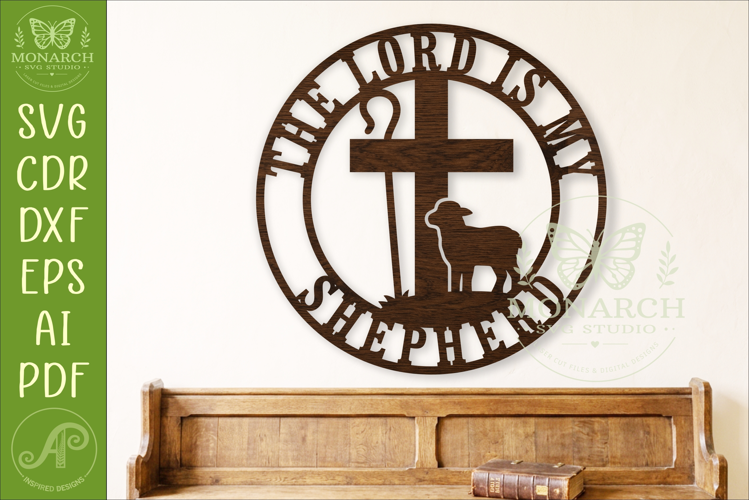 The Lord Is My Shepherd SVG Christian Cross Sheep Psalm 23