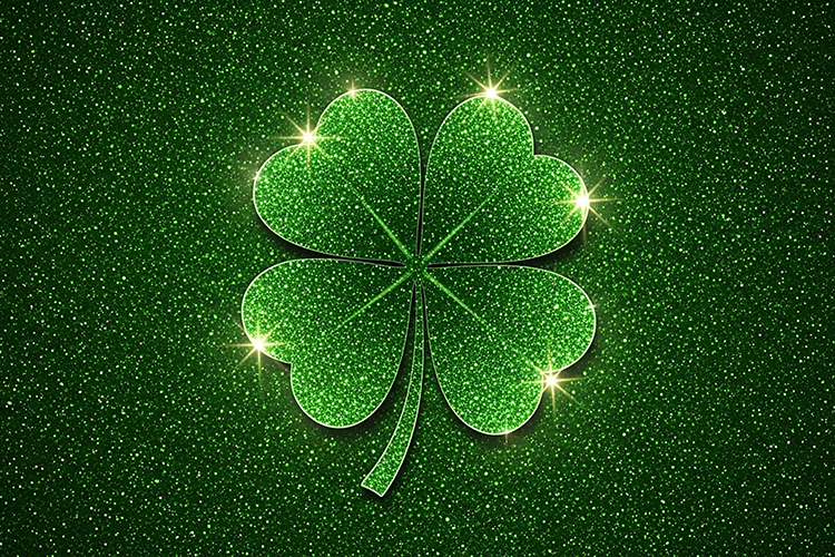 A sparkling green background for St. Patricks Day