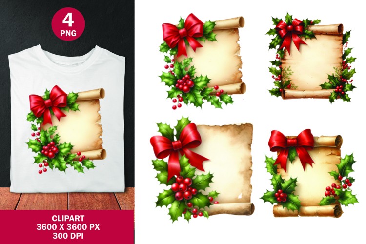 watercolor clipart png - christmas vintage paper