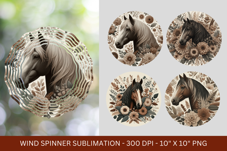wind spinner - floral horse