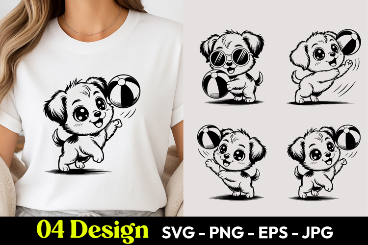 Beach Ball Puppy SVG PNG