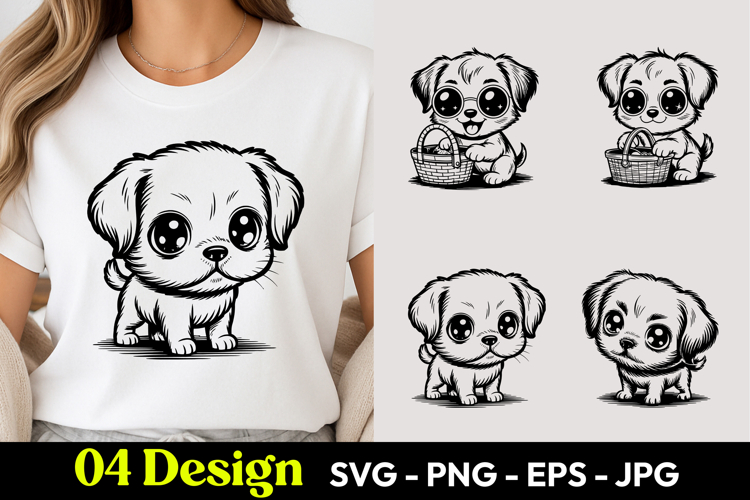 Cute Puppy Portrait SVG PNG