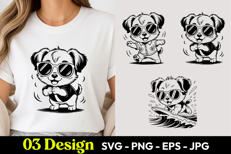 Cool Puppy Sunglasses SVG PNG