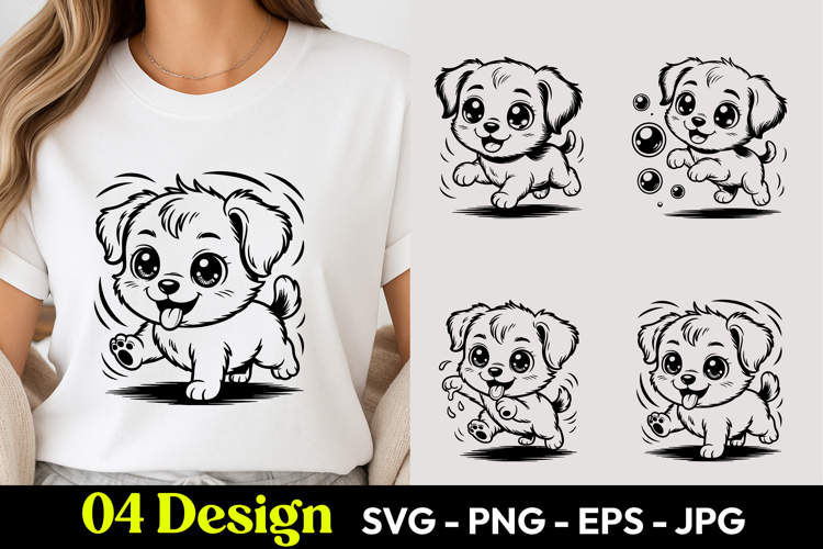 Cute Playful Puppy TShirt SVG PNG