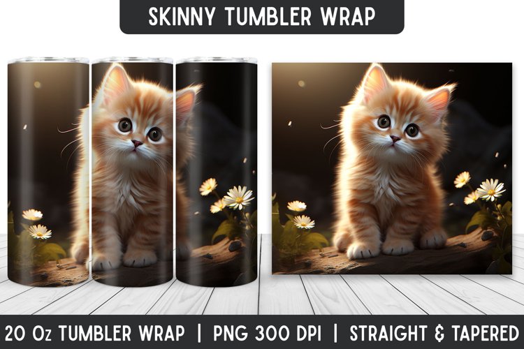 Cute Cat Tumbler Wrap | Flower Tumbler | Sublimation Designs