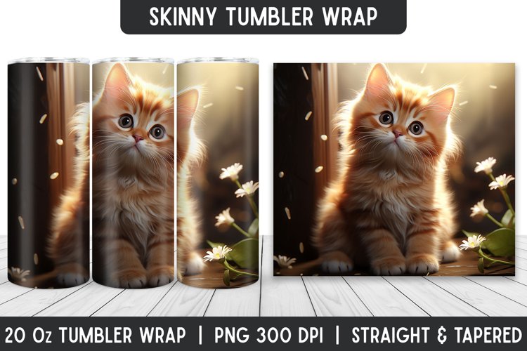 Cute Cat Tumbler Wrap | Flower Tumbler | Sublimation Designs
