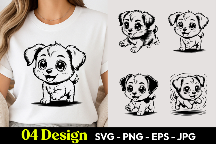 Cute Puppy Dog TShirt SVG PNG