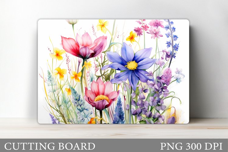 Wildflowers Cutting Board. Flowers Cutting Board Sublimation example image 1