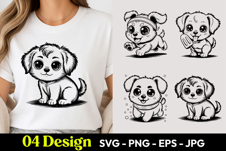 Cute Puppy Pet TShirt SVG PNG