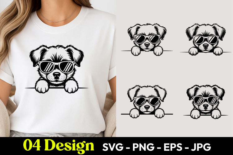 Cool Puppy Sunglasses TShirt SVG PNG